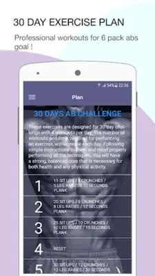 Six Pack Training - 30 Days challenge android App screenshot 2